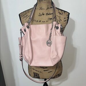 Michael Kors Jet Set Chain Item Blossom Large Gather Shoulder Tote Leather